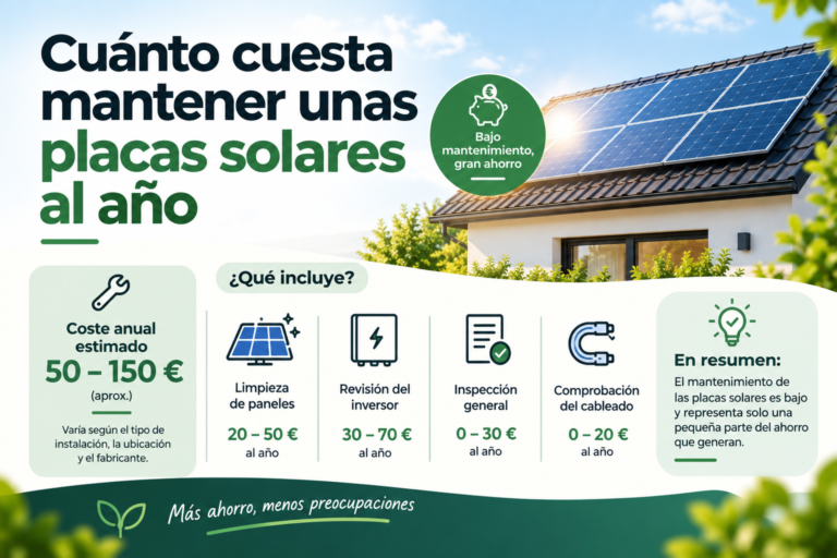 Cuánto cuesta mantener unas placas solares al año