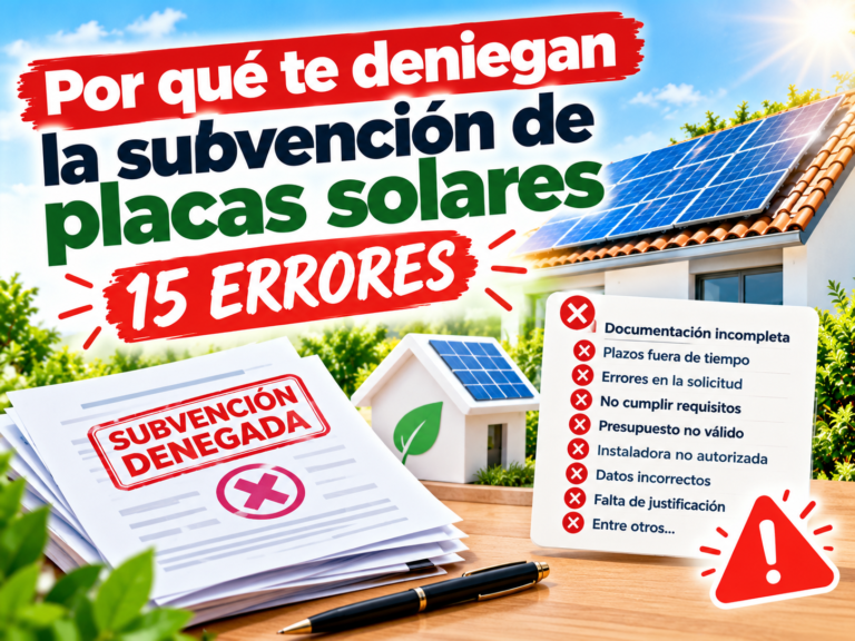 Por qué te deniegan la subvención de placas solares: 15 errores